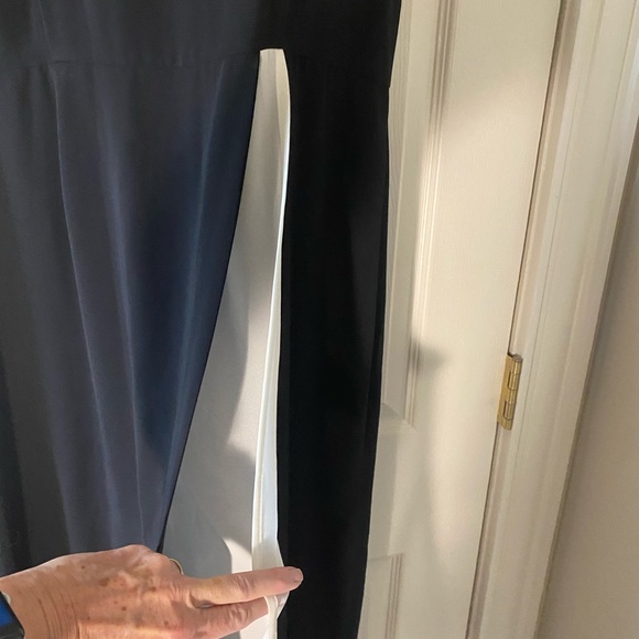 Midi Black Dress with white insert. - Picture 3 of 5